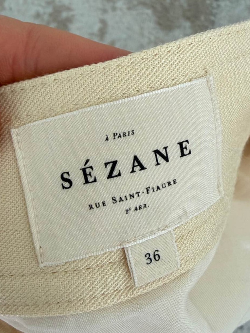 Sézane Gillyne Skirt Cream/Ecru Utility Mini Button Pocket French Sustainable - Picture 5 of 8